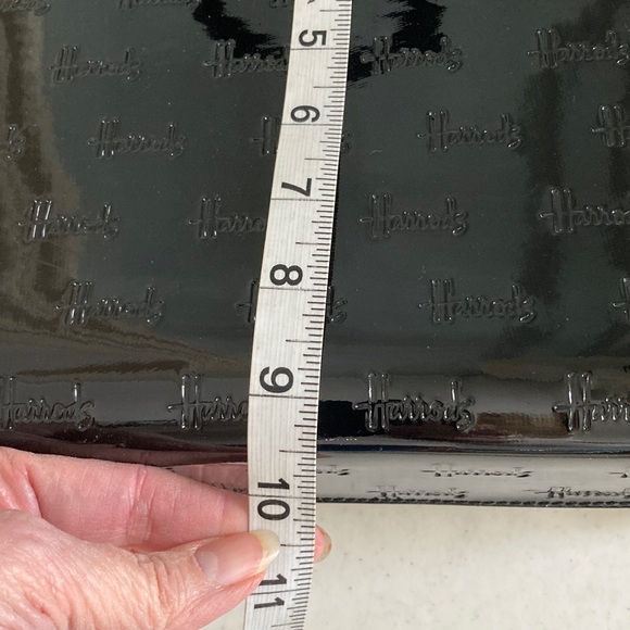 Harrods of London Shiny Patent Black Logo Tote - Picture 7 of 9